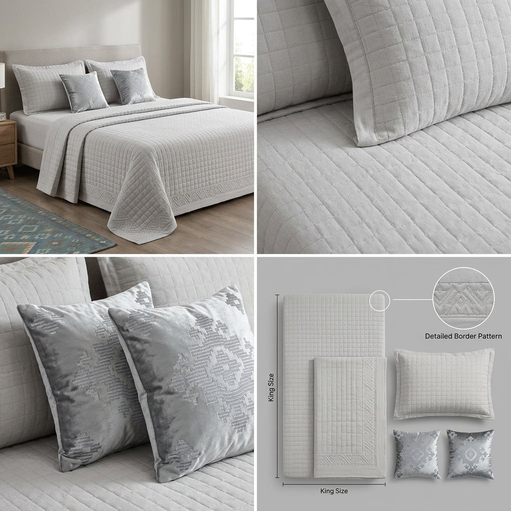 ✨Regal Touch Quilted Bedcovers Bedcover Set – 5 Piece Luxury Bedding Collection ✨