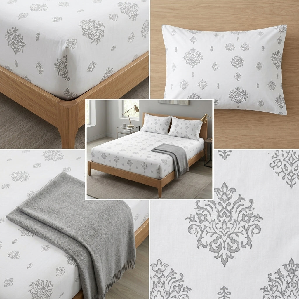 Classical Design Elastic/Fitted Bedsheets Pure Cotton 108 BY 108 Inch