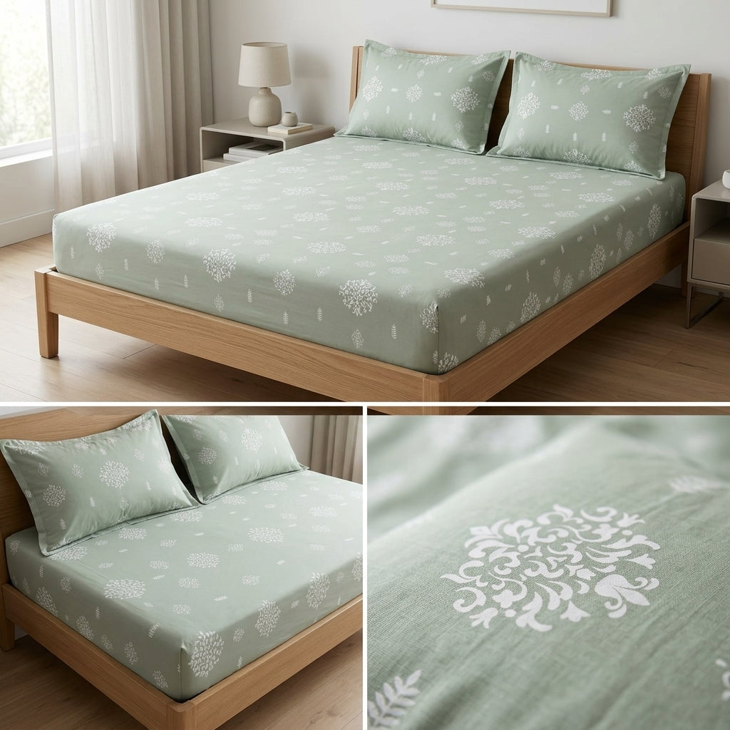 Classical Design Elastic/Fitted Bedsheets Pure Cotton 108 BY 108 Inch