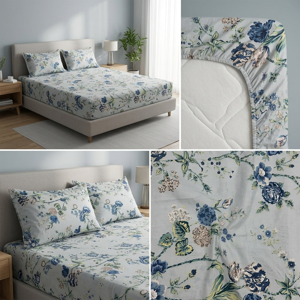 Fitted Bedsheets Pure Cotton 108 BY 108 Inch Product Code :- 55B93RKEH
