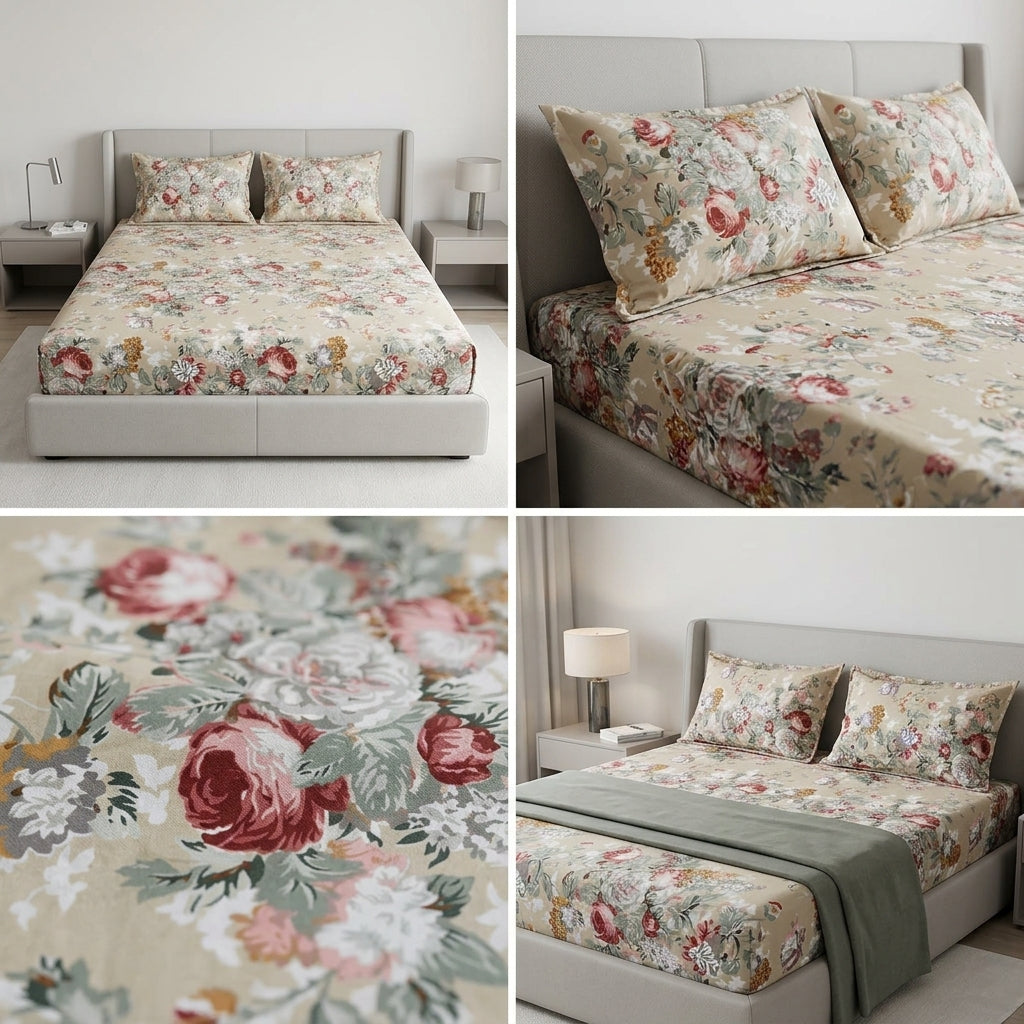 Fitted Bedsheets Pure Cotton 108 BY 108 Inch Product Code :- 55B93RKEH