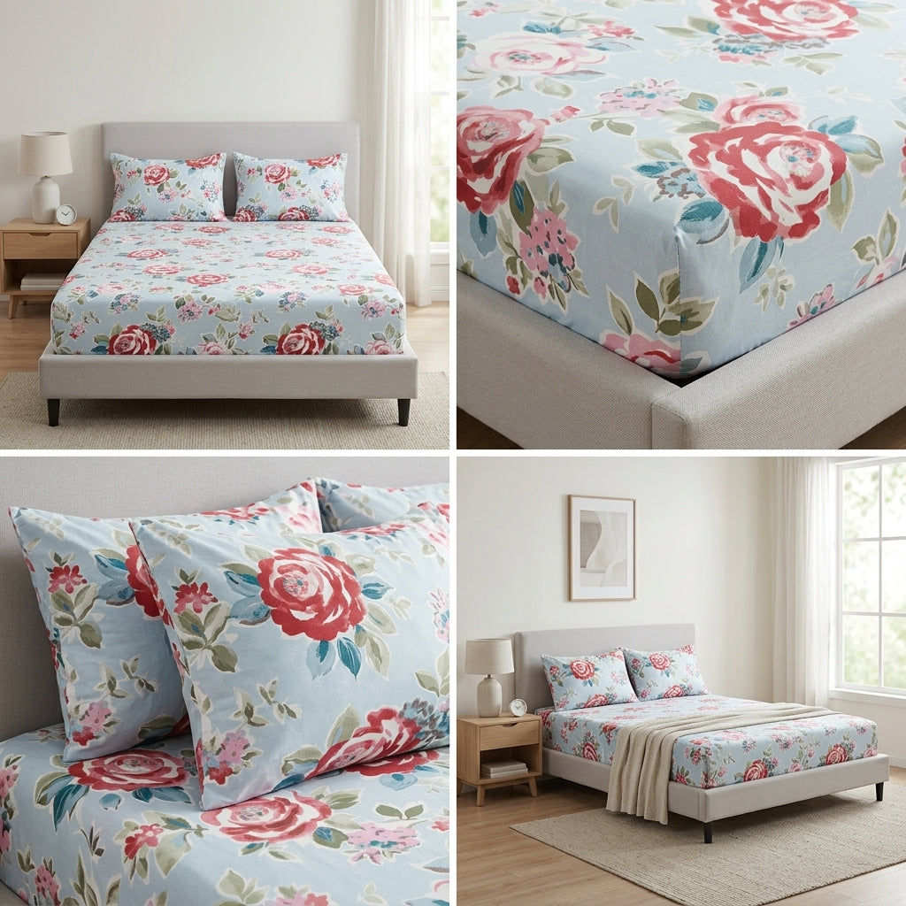 Fitted Bedsheets Pure Cotton 108 BY 108 Inch Product Code :- 55B93RKEH
