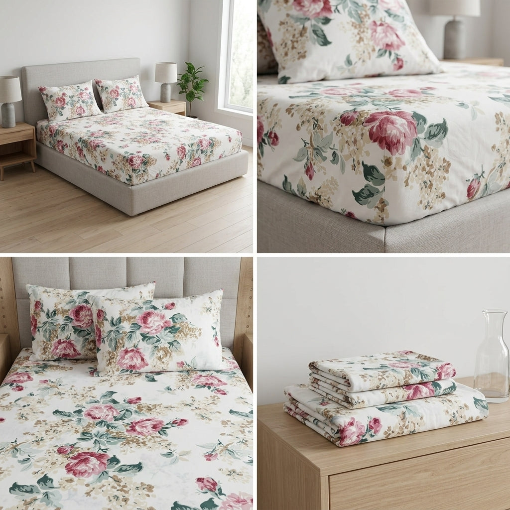 Fitted Bedsheets Pure Cotton 108 BY 108 Inch Product Code :- 55B93RKEH