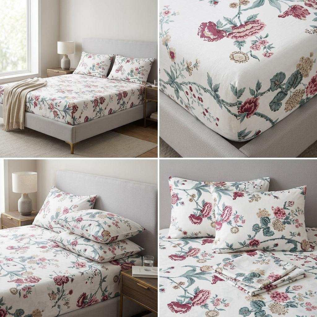 Fitted Bedsheets Pure Cotton 108 BY 108 Inch Product Code :- 55B93RKEH