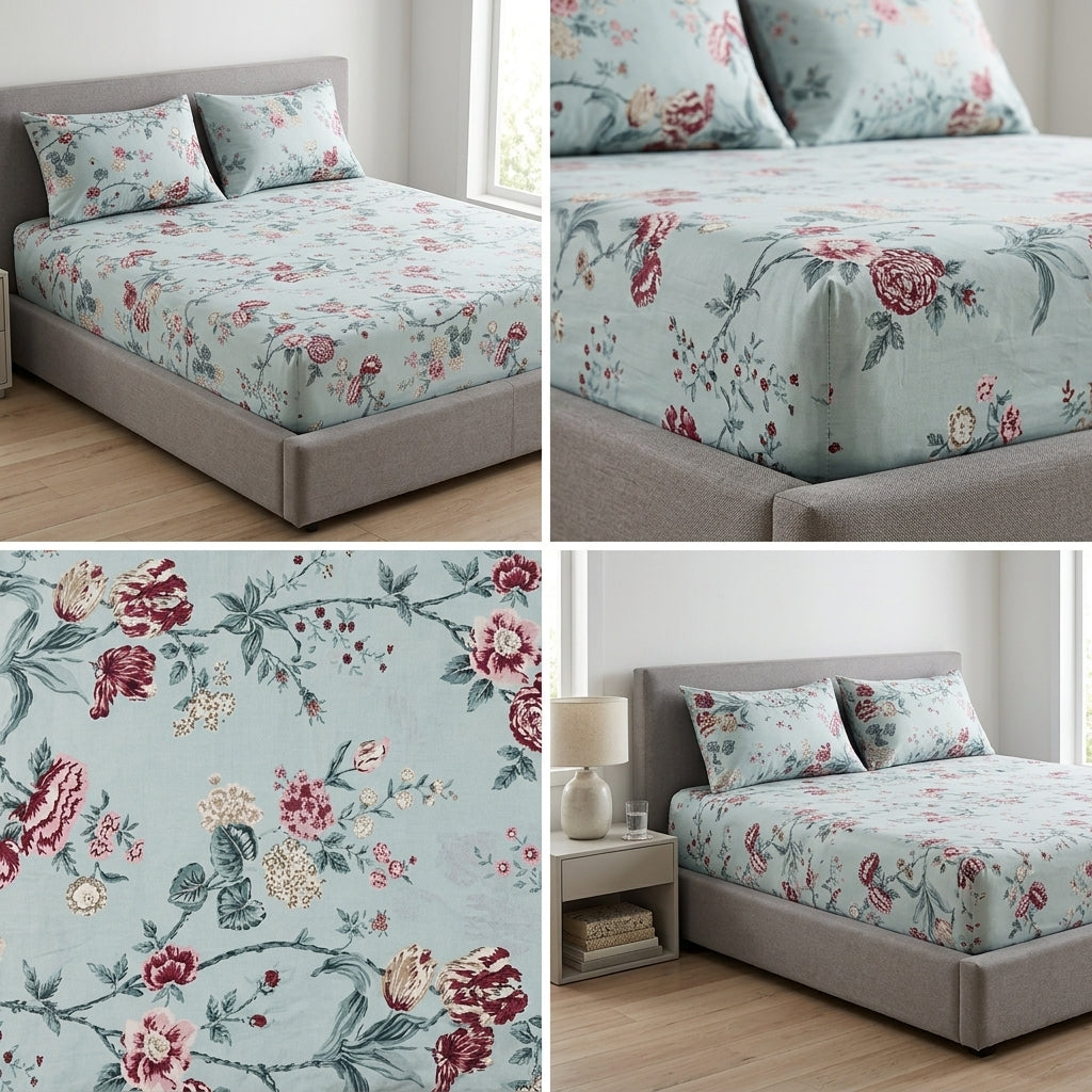 Fitted Bedsheets Pure Cotton 108 BY 108 Inch Product Code :- 55B93RKEH