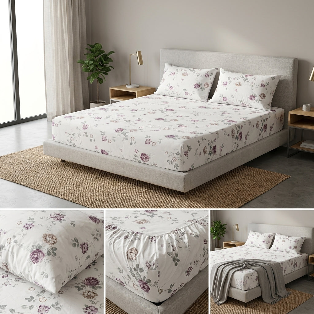 Classical Design Elastic/Fitted Bedsheets Pure Mulmul Cotton 108 BY 108 Inch Product Code :- 55B135RKEH