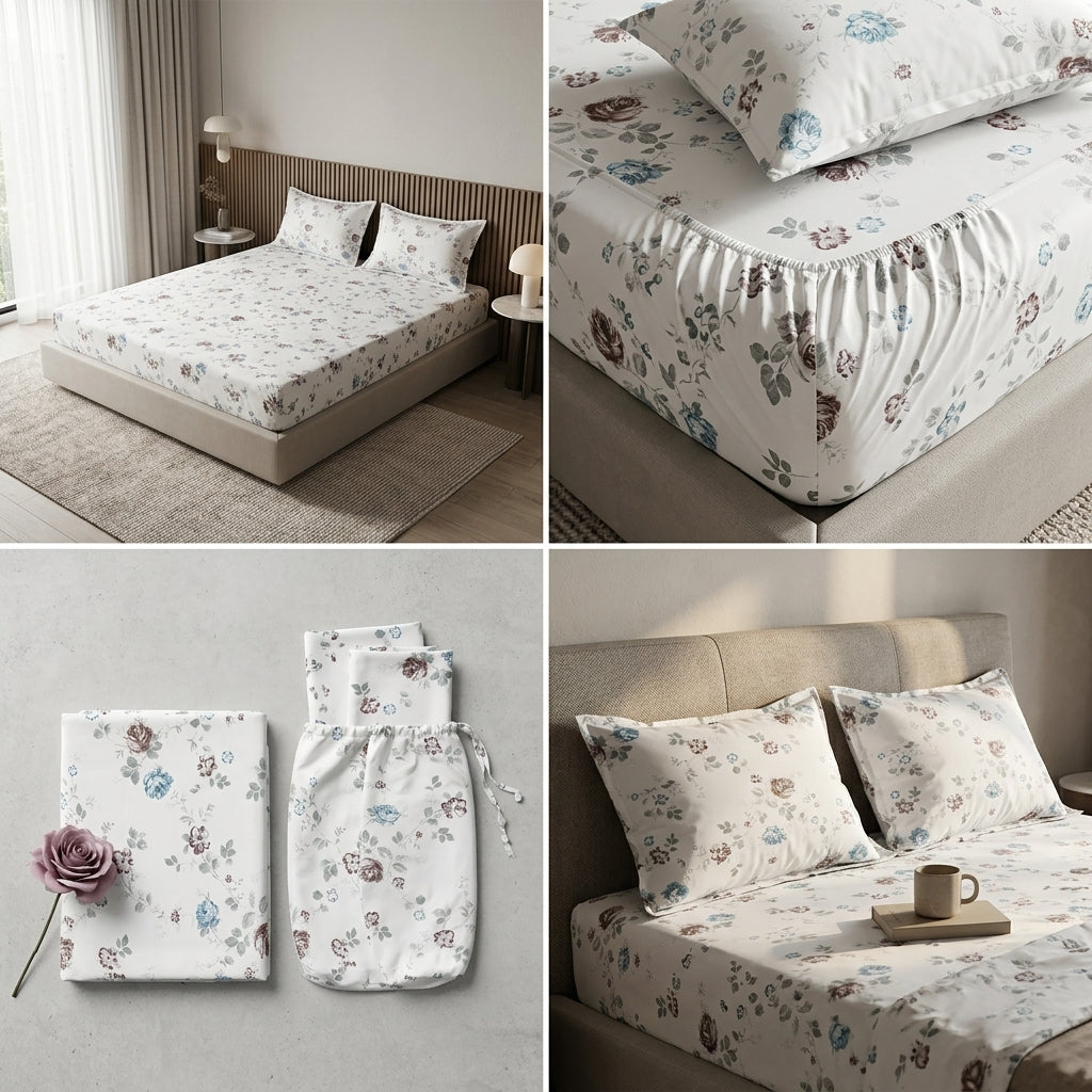Classical Design Elastic/Fitted Bedsheets Pure Mulmul Cotton 108 BY 108 Inch Product Code :- 55B135RKEH