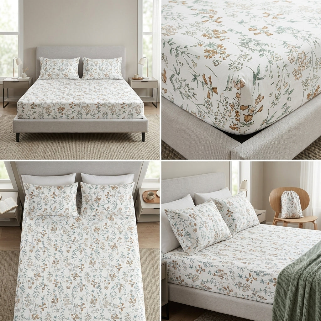 Classical Design Elastic/Fitted Bedsheets Pure Mulmul Cotton 108 BY 108 Inch Product Code :- 55B135RKEH