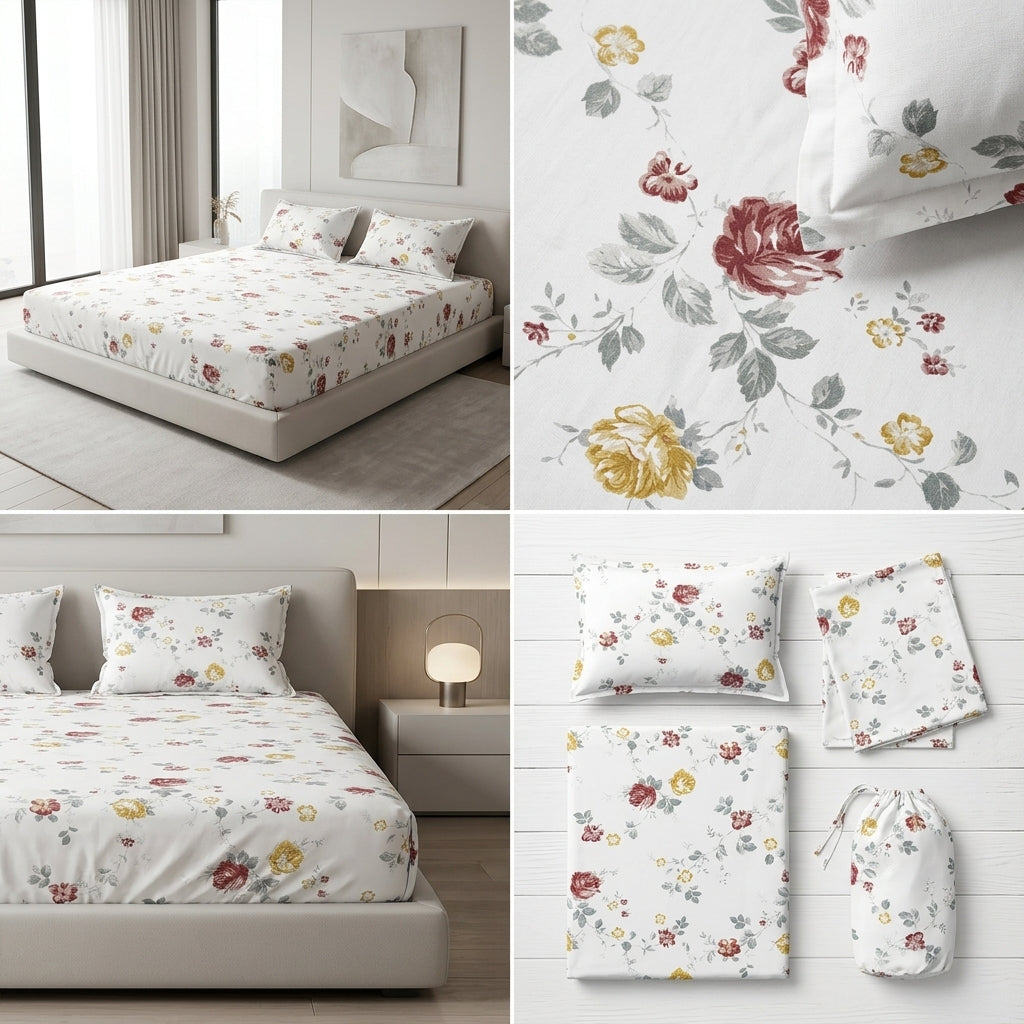 Classical Design Elastic/Fitted Bedsheets Pure Mulmul Cotton 108 BY 108 Inch Product Code :- 55B135RKEH