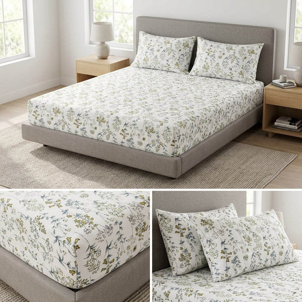 Classical Design Elastic/Fitted Bedsheets Pure Mulmul Cotton 108 BY 108 Inch Product Code :- 55B135RKEH