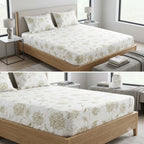 Classical Design Elastic/Fitted Bedsheets Pure Mulmul Cotton 108 BY 108 Inch Product Code :- 55B135RKEH