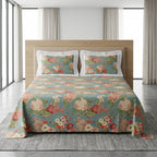 Floral King Size Bedsheet with Designer Lace Pillow Covers (108 x 108 Inches) Product Code:- 55B1099001250KEH