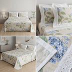 Floral King Size Bedsheet with Designer Lace Pillow Covers (108 x 108 Inches) Product Code:- 55B1099001250KEH