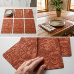 PVC Leather Texture Table Mats – Set of 6