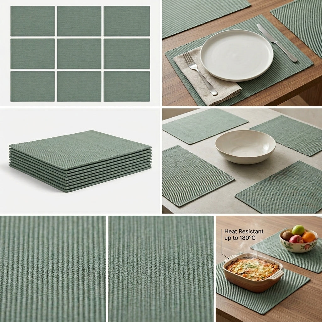 PVC Leather Texture Table Mats – Set of 6