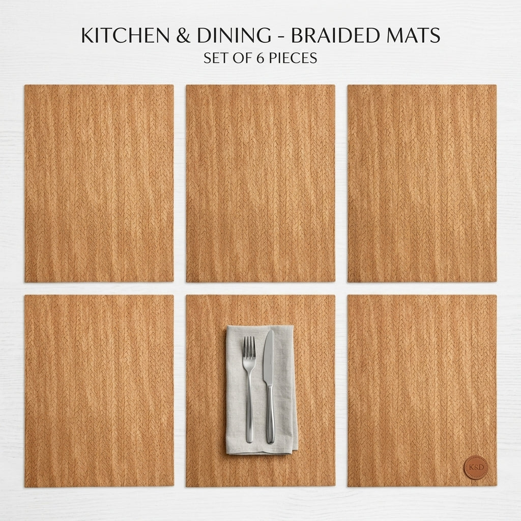 PVC Leather Texture Table Mats – Set of 6