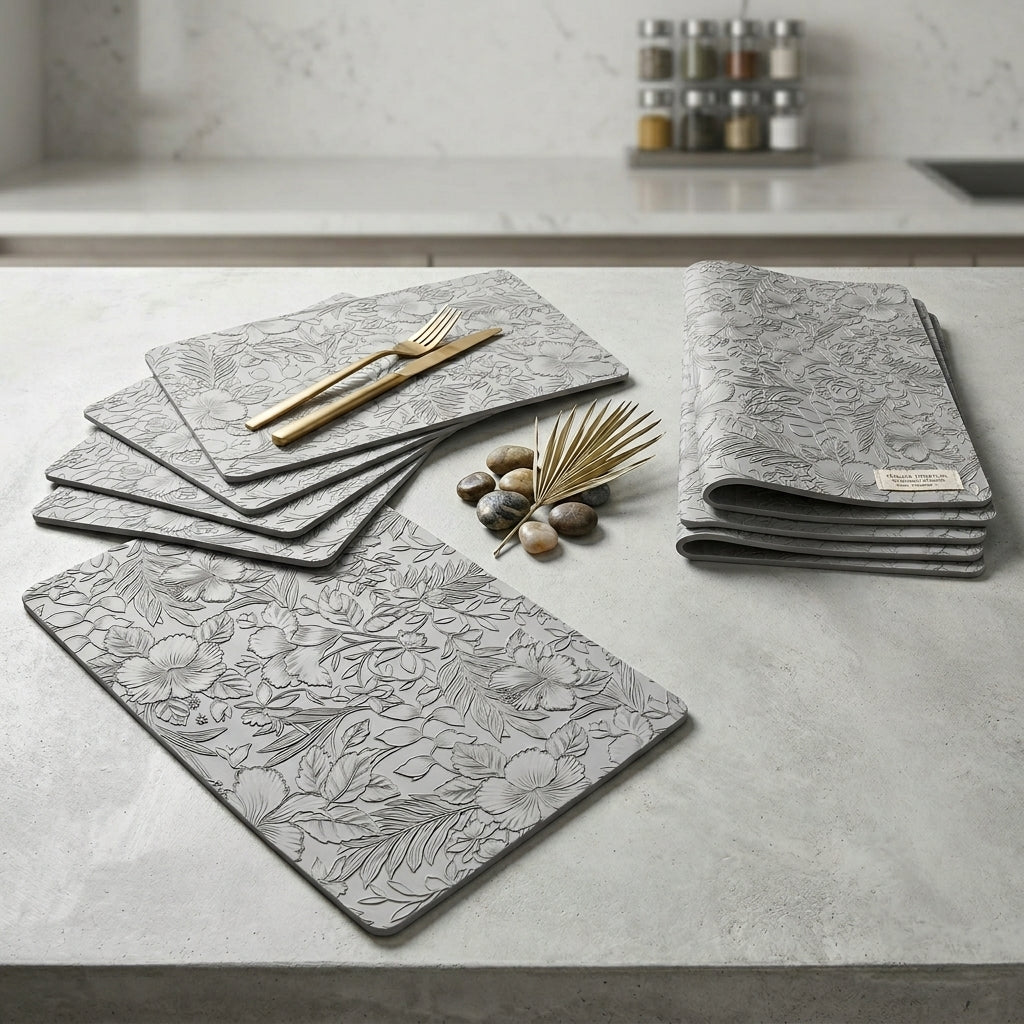 PVC Leather Texture Table Mats – Set of 6