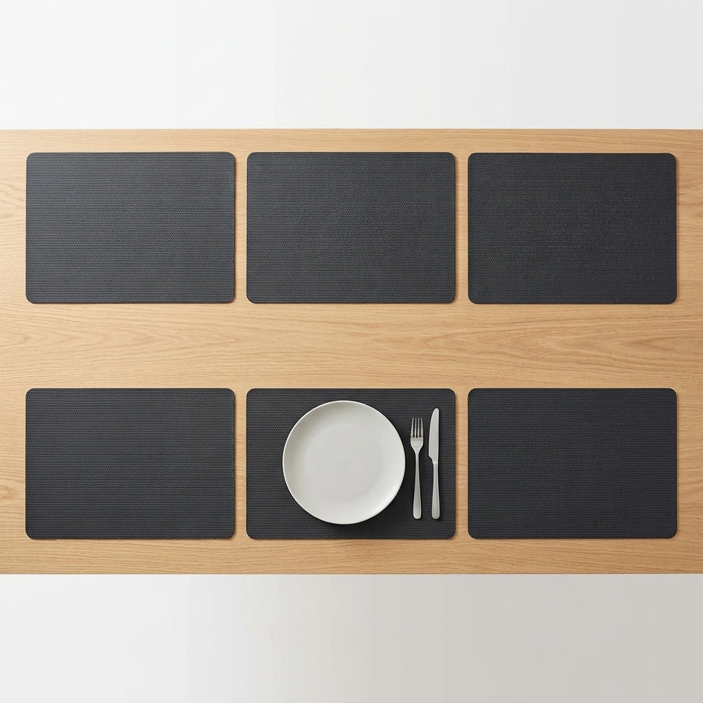 PVC Leather Texture Table Mats – Set of 6