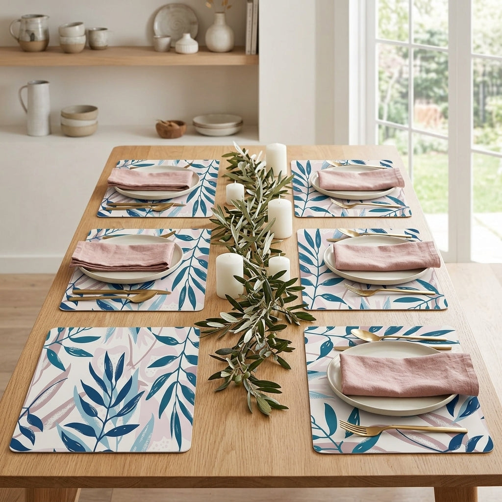 PVC Leather Texture Table Mats – Set of 6