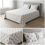 Super Soft Thick Cotton King Size Bedsheet with 2 Matching Pillow Covers