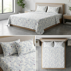 Super Soft Thick Cotton King Size Bedsheet with 2 Matching Pillow Covers