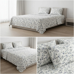 Super Soft Thick Cotton King Size Bedsheet with 2 Matching Pillow Covers