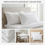 White Plain Cotton Pillow Cover – King Size (20 × 36 Inch) Set of 2