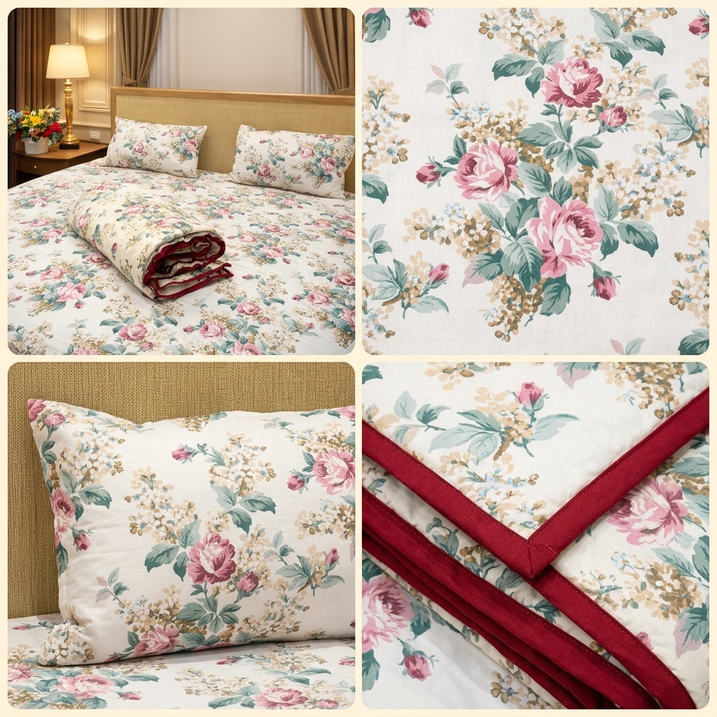 Summer 4 PC Mulmul Quilt Set
