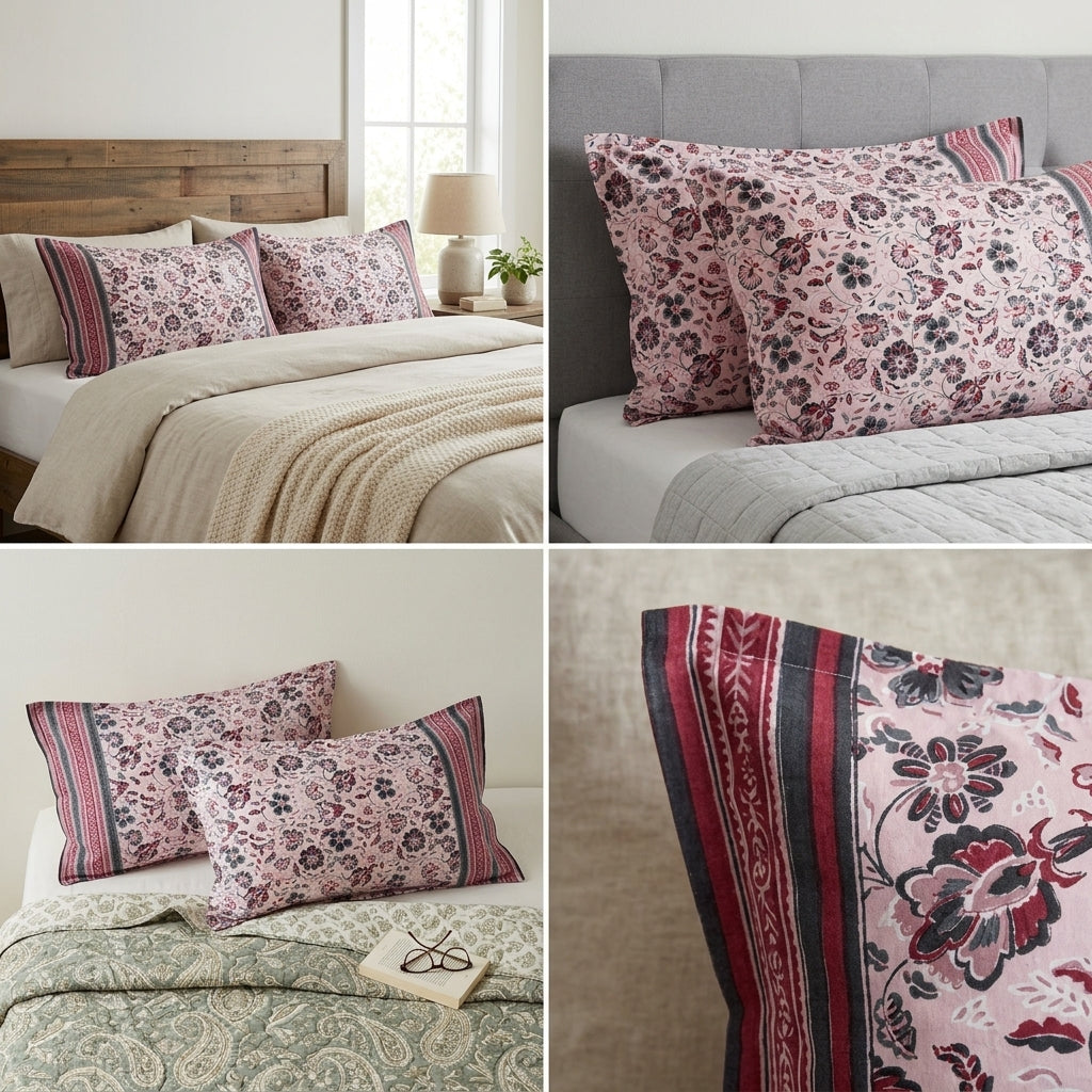 Premium Cotton Pillow Covers (Set of 2) – Multicolour 20* 36 inch