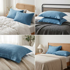 Sky Blue Plain Cotton Pillow Cover – King Size (20 × 36 Inch) Set Of 2