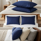 Royal Blue Plain Cotton Pillow Cover – King Size (20 × 36 Inch) Set OF 2