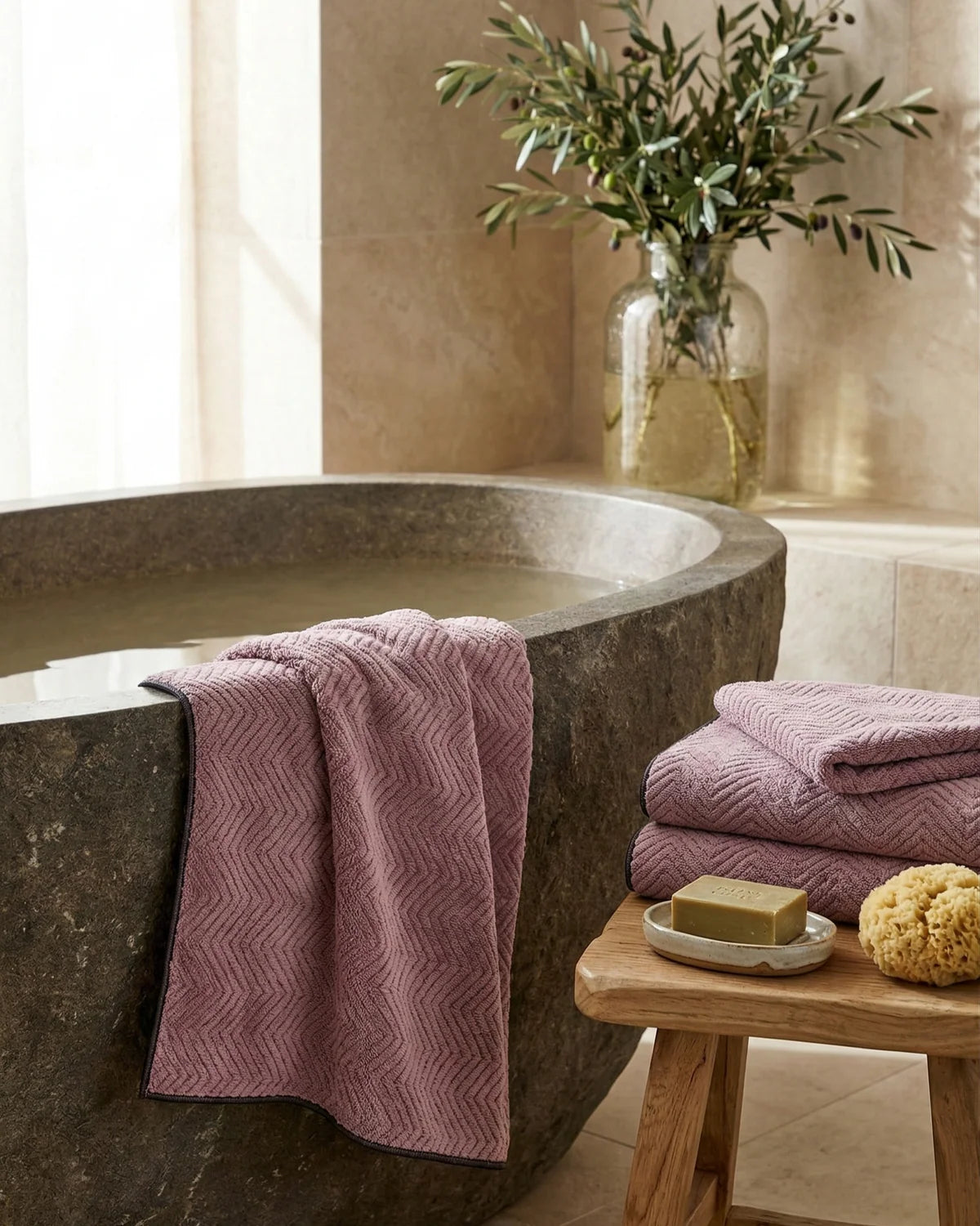 Bamboo Wood 4pc Bath Towel Set