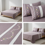 Soft Cotton Embroidered King Size Bedsheet with 2 Pillow Covers – 8 × 9 Feet | Product Code :- 55B125RKEH