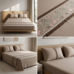 Soft Cotton Embroidered King Size Bedsheet with 2 Pillow Covers – 8 × 9 Feet | Product Code :- 55B125RKEH