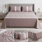 Soft Cotton Embroidered King Size Bedsheet with 2 Pillow Covers – 8 × 9 Feet | Product Code :- 55B125RKEH