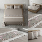 Soft Cotton Embroidered King Size Bedsheet with 2 Pillow Covers – 8 × 9 Feet | Product Code :- 55B125RKEH