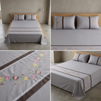 Soft Cotton Embroidered King Size Bedsheet with 2 Pillow Covers – 8 × 9 Feet | Product Code :- 55B125RKEH