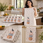 Festive Kitchen Towel Set – 6 Pcs Printed Decorative Hand Towels