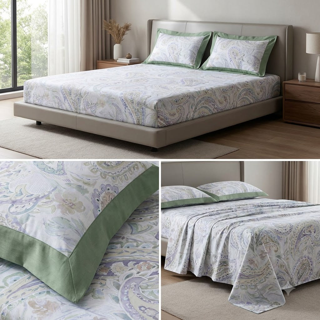 Luxury 350 Thread Count Pure Cotton Floral Bedsheets Product Code :- 55B175RKEH