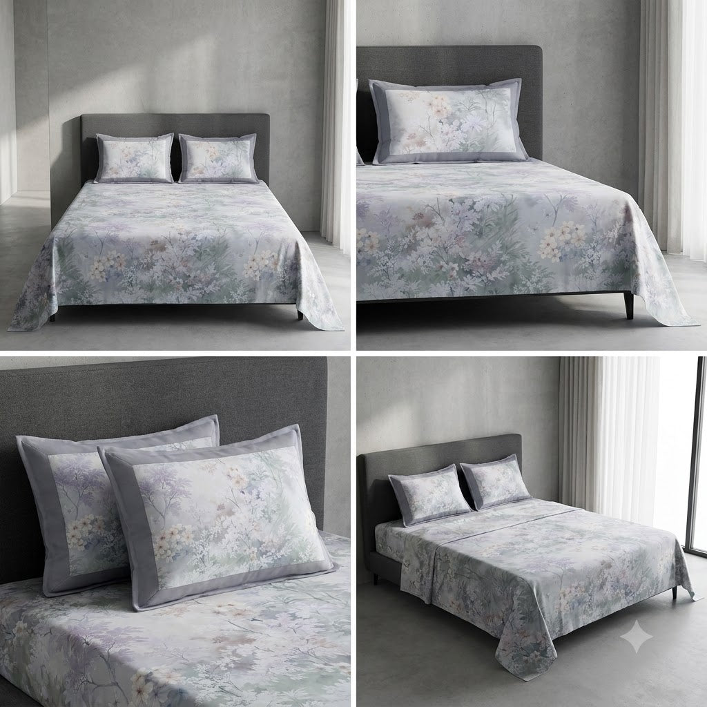Luxury 350 Thread Count Pure Cotton Floral Bedsheets Product Code :- 55B175RKEH