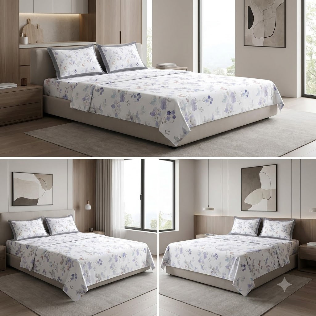 Luxury 350 Thread Count Pure Cotton Floral Bedsheets Product Code :- 55B175RKEH