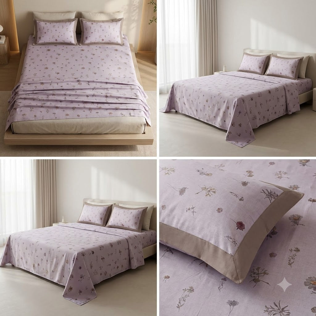 Luxury 350 Thread Count Pure Cotton Floral Bedsheets Product Code :- 55B175RKEH