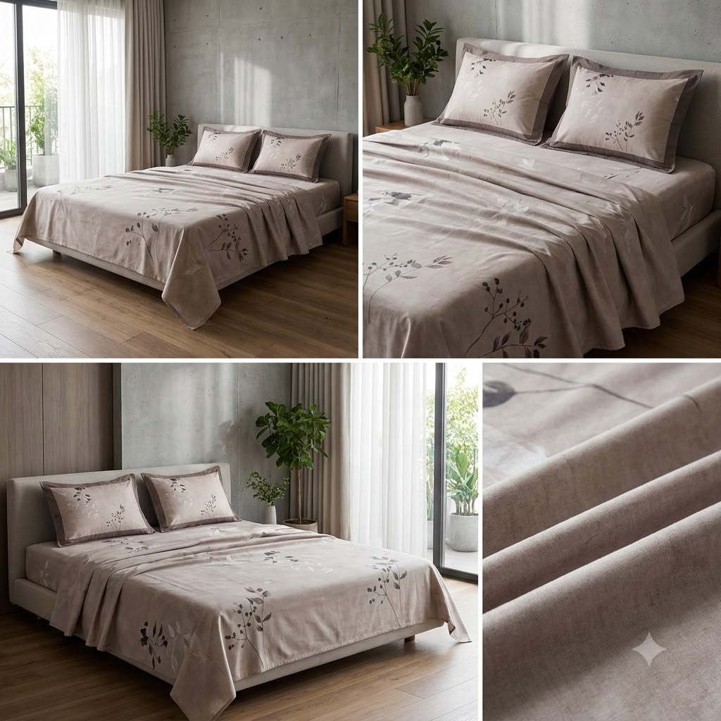 Luxury 350 Thread Count Pure Cotton Floral Bedsheets Product Code :- 55B175RKEH