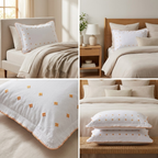 Luxury Embroidered Frill Pillow Cover Pair – Premium Floral Collection