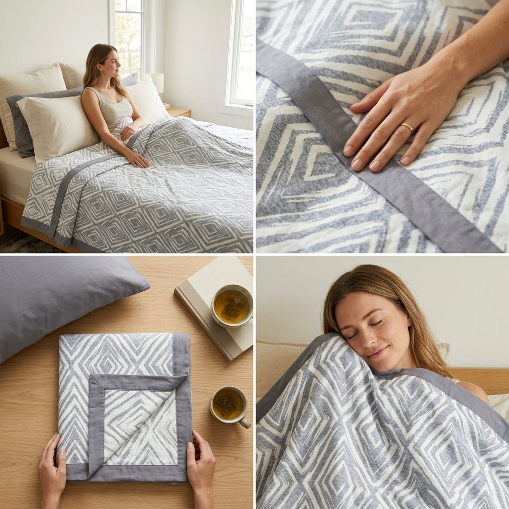 ✨ Natural Fiber Cotton Top Sheet – Soft & Elegant Everyday Comfort ✨
