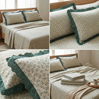 Pure Cotton Bedsheet With Chicken Lace Pillow Covers 108 x 108 inch