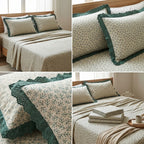 Pure Cotton Bedsheet With Chicken Lace Pillow Covers 108 x 108 inch Product Code :- 55B162RKEH
