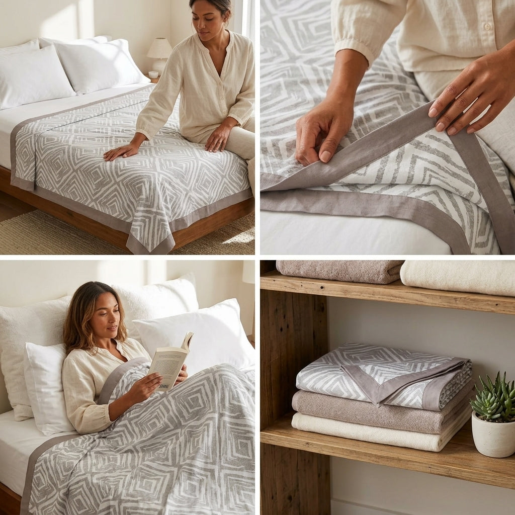 ✨ Natural Fiber Cotton Top Sheet – Soft & Elegant Everyday Comfort ✨