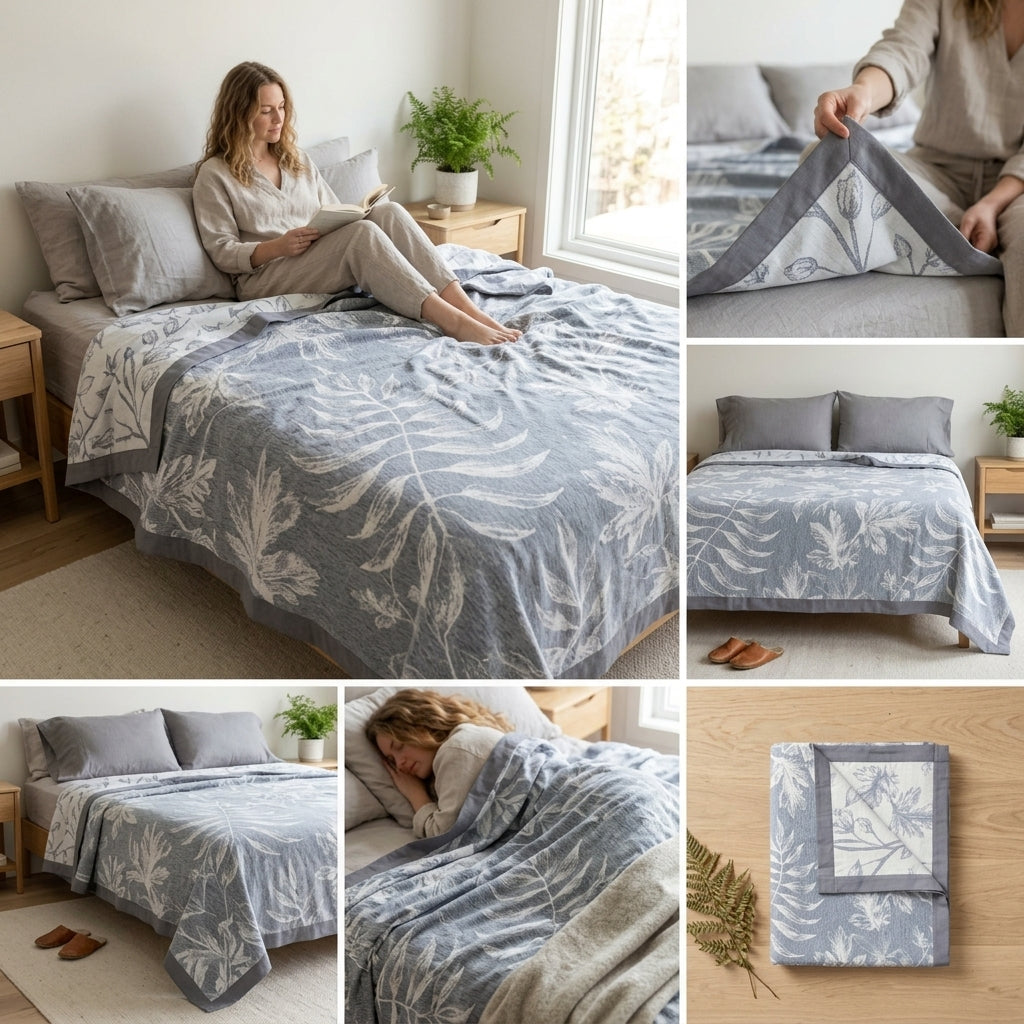 ✨ Natural Fiber Cotton Top Sheet – Soft & Elegant Everyday Comfort ✨
