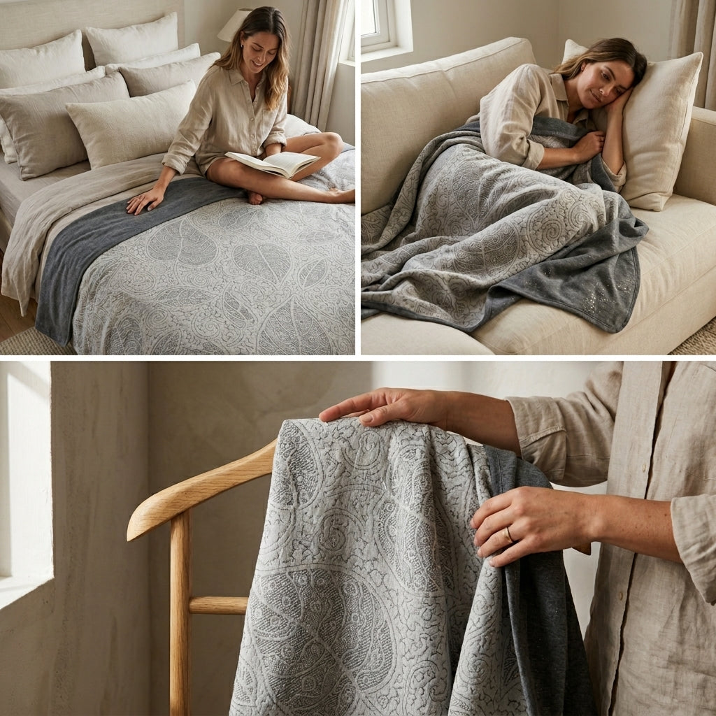 ✨ Natural Fiber Cotton Top Sheet – Soft & Elegant Everyday Comfort ✨